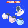 Black adult-sized pacifier with a playful charm, made for the ABDL community.