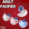 ABDL adult pacifier in pink, featuring a large silicone teat designed for adult comfort