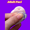 White adult-size pacifier with a deco style, perfect for cosplay or therapeutic relaxation.